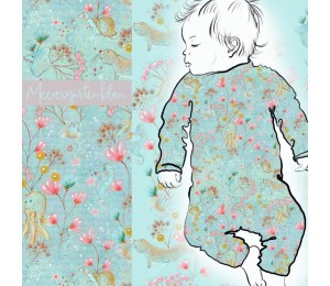 Bio Jersey Lillestoff - Meeresgarten blau